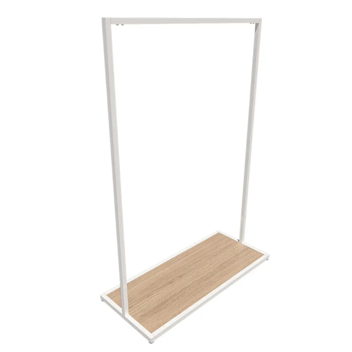 Portant vêtement professionnel blanc sur vérin, 105x45x150cm - Ligne Square 25 blanc-3