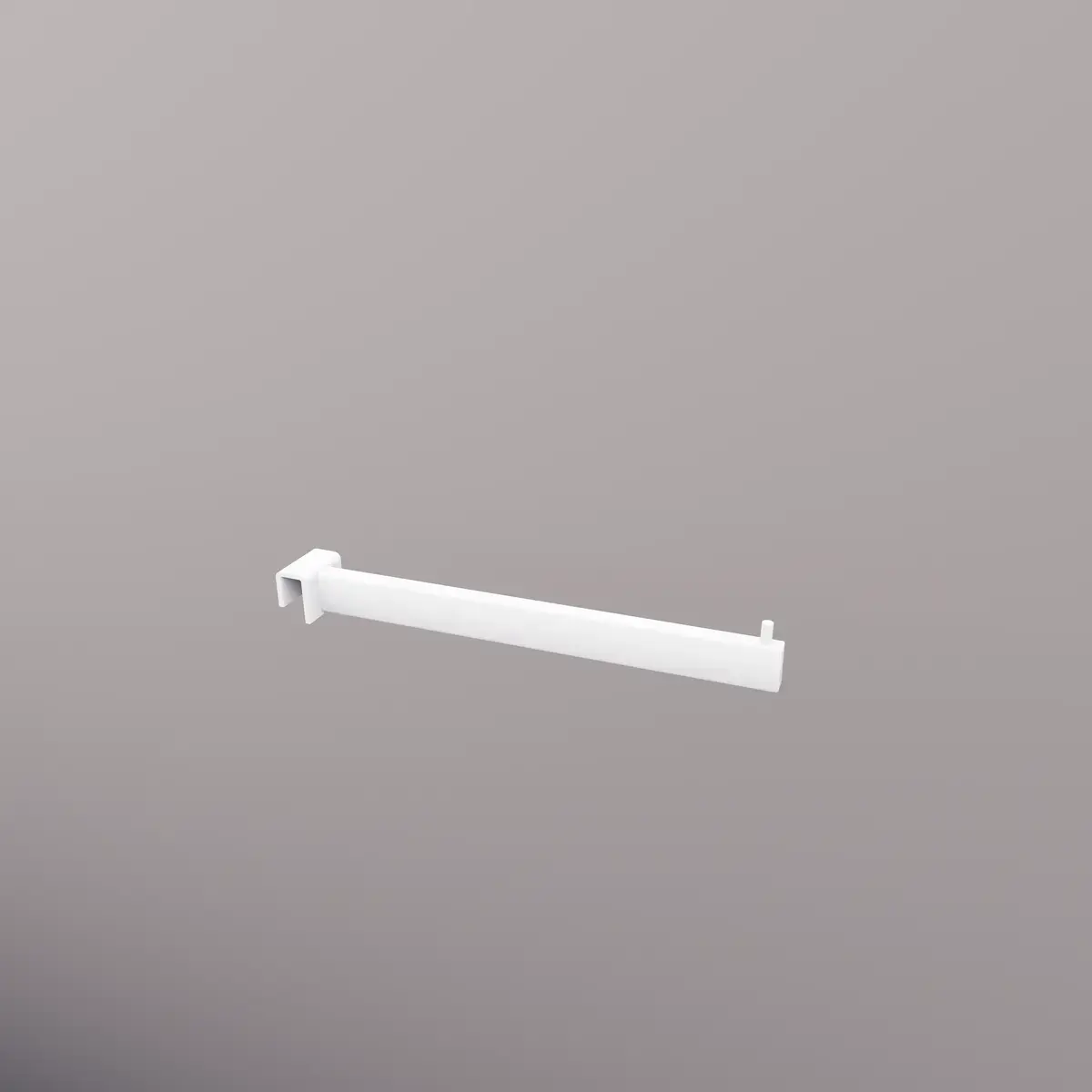 Bras droit L30cm pour barre de charge, tube 30x15mm, blanc - Ligne Square 25 blanc