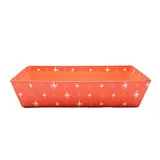 Corbeilles carton rectangulaire Étoiles 33 x 20 x 7,5 cm rouge / blanc, paquet de 10 - Corbeilles Noël