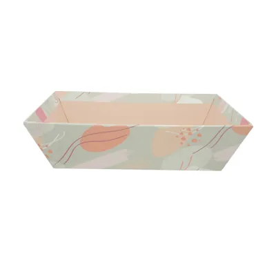 Corbeille carton ronde Beauté ø 20,5 x 3 cm beige clair / terracotta, paquet de 10 - Corbeilles carton-2