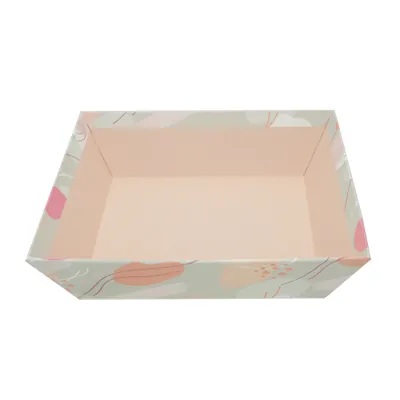 Corbeille carton ronde Beauté ø 20,5 x 3 cm beige clair / terracotta, paquet de 10 - Corbeilles carton-3
