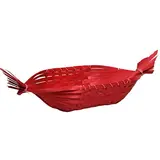 Corbeille gondole en bambou rouge 49 x 23 x 10 cm, paquet de 10 - Corbeilles bambou