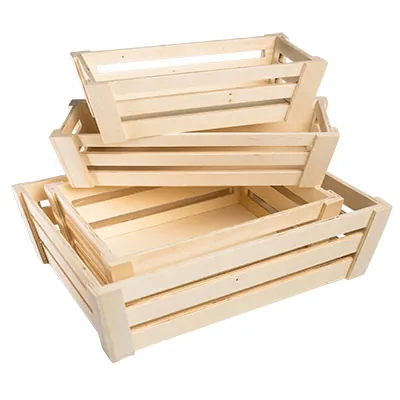 Cagette bois naturel 28,5 x 21 x 9 cm - Caisse de présentation en bois - Lot de 5 - Barquettes bois, Cagettes bois, Paniers bois-2
