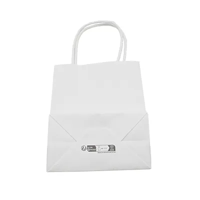 Sac kraft avec fenêtre et poignées torsadées, blanc, 11 + 6 x 14 cm, paquet de 20 - Sacs kraft à fenêtre-5
