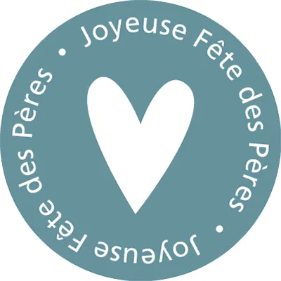 Étiquettes Fête des Pères, étiquettes cadeaux Fête des Pères ø 35 mm, bleu / blanc - Étiquettes cadeaux adhésives
