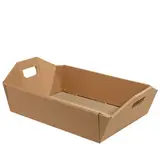 Corbeille carton rectangulaire 32 x 22 x 6 cm kraft ondulé, paquet de 10