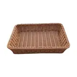 Corbeille manne rectangulaire plastique marron 40 x 30 x 7 cm