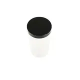 Pot PET cylindrique transparent avec couvercle vissant noir - 500 ml - carton de 135 unités