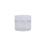 Pot PET cylindrique transparent avec couvercle vissant blanc - 50 ml - carton de 760 unités - Bouteilles et pots cylindriques