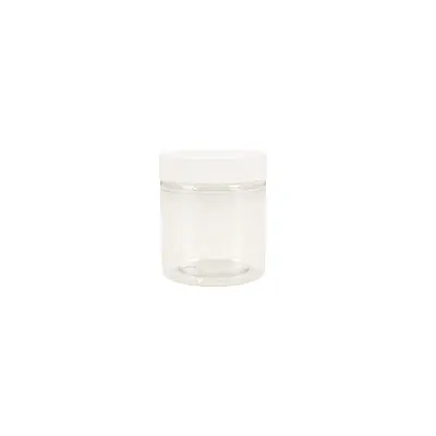 Pot PET cylindrique transparent avec couvercle vissant blanc - 75 ml - carton de 616 unités - Bouteilles et pots cylindriques-2