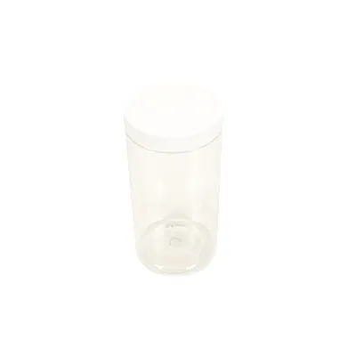Pot PET cylindrique transparent avec couvercle vissant blanc - 500 ml - carton de 135 unités - Bouteilles et pots cylindriques-2