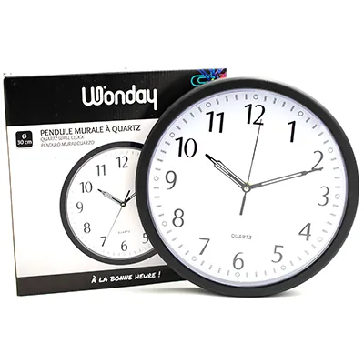Horloge murale à quartz diamètre 30 cm noir - Horloges-2