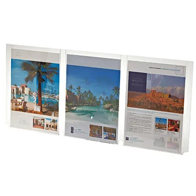 Plexi porte-affiches, triple pochettes transparent 71 x 30,5 cm - Porte-affiches à suspendre-2