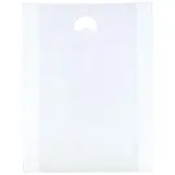 Sac plastique poignées découpées PEHD 50µ 58 x 65 x 10 cm - Blanc - Lot de 50 - Sacs plastique unis, poignées découpées