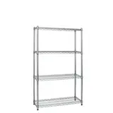 Étagère fil métal chromée 4 niveaux pour charges lourdes Chrom'x 90 x 35 x 160 cm - Étagère charges lourdes - Étagères magasins, Présentoirs bois
