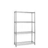 Étagère fil métal chromée 4 niveaux pour charges lourdes Chrom'x 90 x 45 x 160 cm - Étagère charges lourdes - Étagères magasins, Présentoirs bois