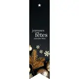 Étiquette cadeau autocollante 35 x 135 mm Joyeuses Fêtes bleu nuit - Paquet de 200 - Étiquettes Noël