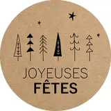 Étiquettes adhésives JOYEUSES FÊTES - Étiquettes Noël