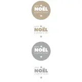 Étiquettes adhésives couleurs assorties “Père Noël a pensé à toi” Ø 35 mm – Paquet de 500 - Étiquettes cadeaux adhésives