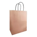 Sac kraft rose cuivré à poignées torsadées 23+12x30cm 90g/m² (x50) - Sacs cadeaux Saint-Valentin, Pochettes cadeaux Saint-Valentin