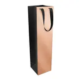 Sac bouteille papier cuivre / noir Cépage poignées ruban 9,5 x 9,1 x 38,5 cm - Sac cadeau bouteille - 1 bouteille - Paquet de 10 - Sacs cadeaux, Boîtes cadeaux & Coffrets fête des pères