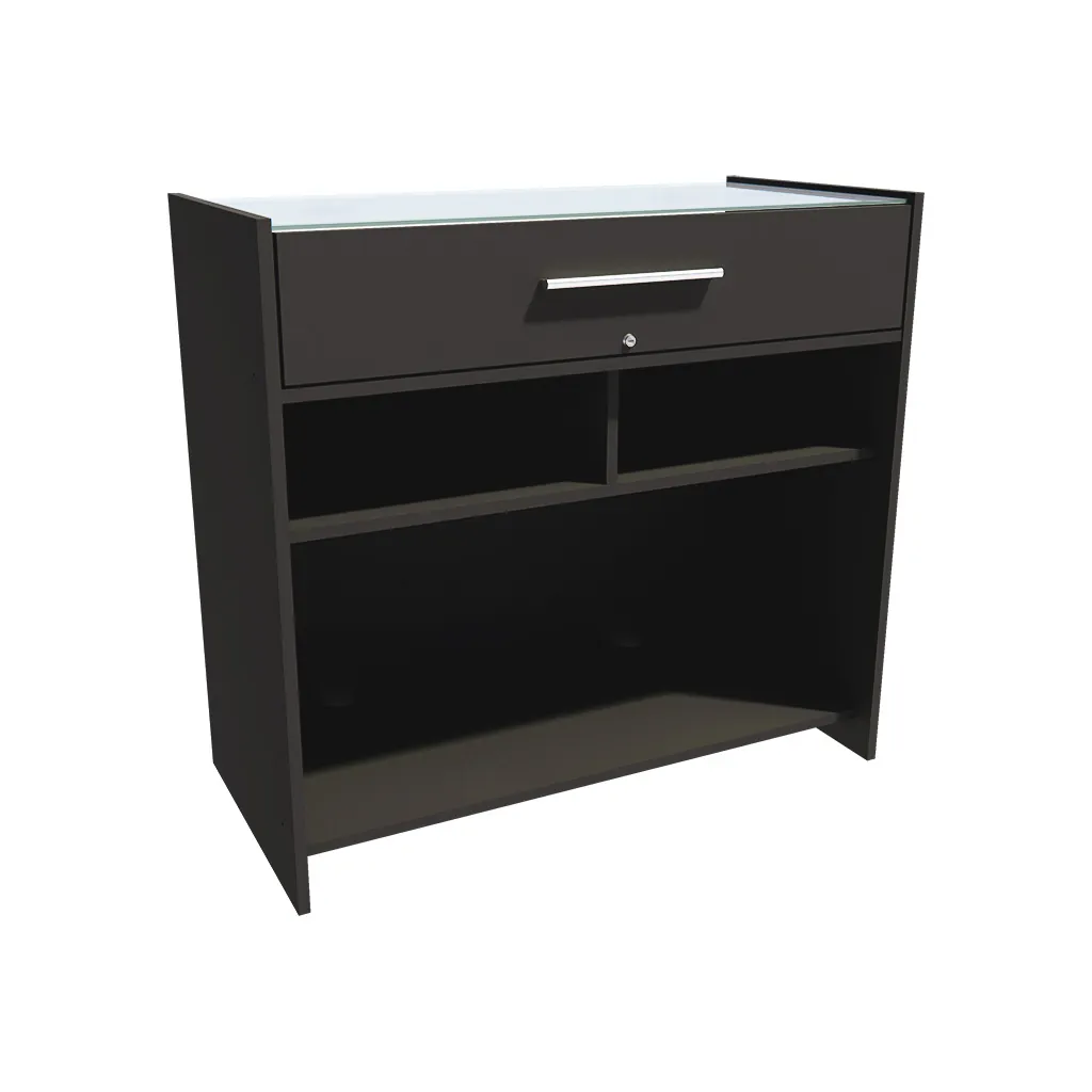 Tiroir avec serrure pour comptoir vitrine – Noir – L 105,5 x P 51 x H 20 cm - Comptoirs Boutique-2