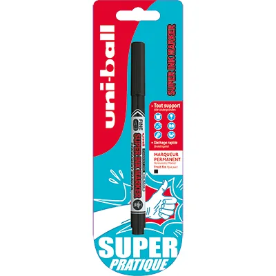 Marqueur permanent Uni-Ball Super Ink Marker pointe fine 0,9 mm toutes surfaces – Noir - Marqueurs-2
