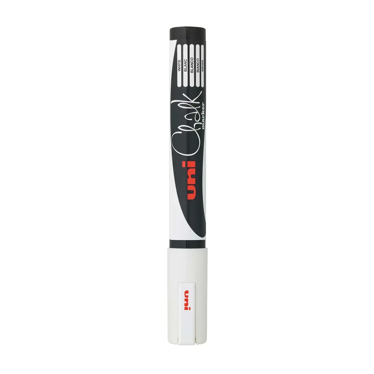 Feutre craie blanc Chalk Marker Uni Ball pointe conique fine effaçable - Marqueur craie – Lot de 4 - Marqueurs