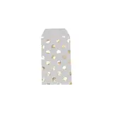 Pochettes cadeaux kraft blanc pois or 8 x 15 cm 50 g/m² - Paquet de 100 - Pochettes cadeaux à motifs