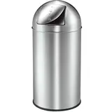 Poubelle inox à clapet 40 litres ronde ø 35 x H 74 cm gris - Poubelles professionnelles