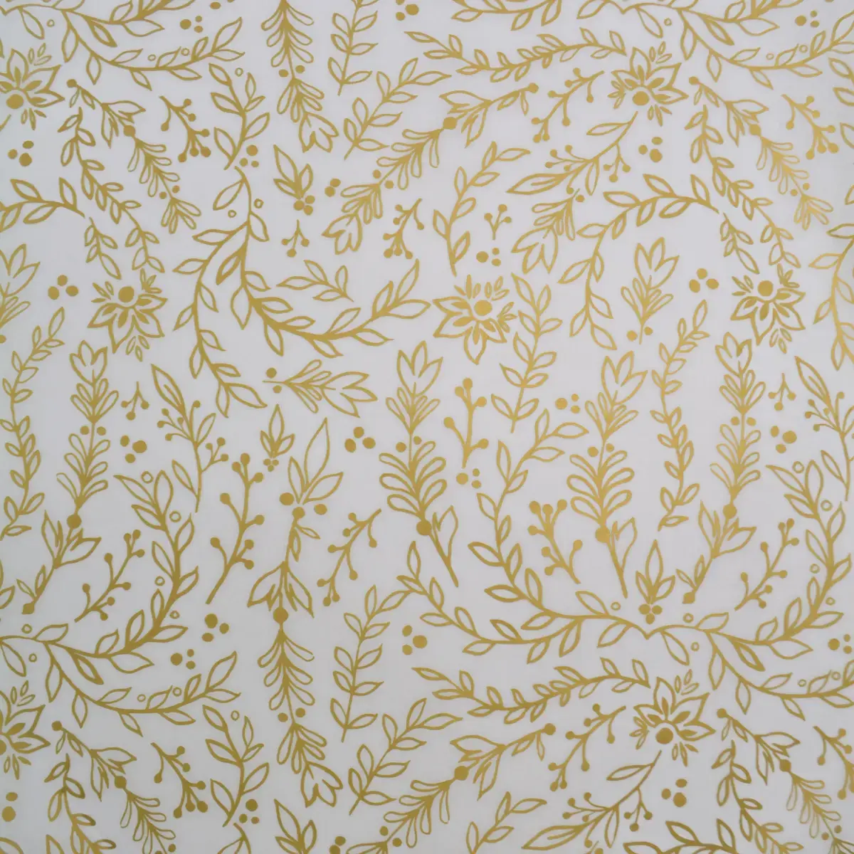 Papier de soie imprimé floral or / blanc 50x70cm 17g/m² – Paquet de 120 feuilles - Papiers de soie