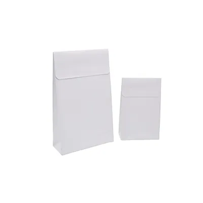 Pochette cadeau blanche mate pelliculée fermeture adhésive 10+4,5x16 cm – Paquet de 50 - Pochettes cadeaux luxe-2