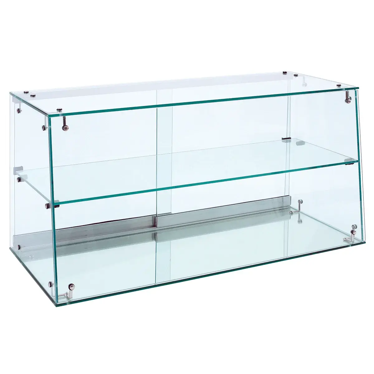 Vitrine de comptoir 2 niveaux en verre trempé 80 x 35 x 40 cm - Présentoir de comptoir - Vitrine présentoir - Vitrines de comptoir