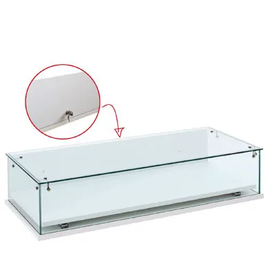 Vitrine de comptoir sécurisée avec tiroir coulissant en verre trempé 100 x 45 x 20 cm - Présentoir de comptoir - Vitrine présentoir - Vitrines de comptoir