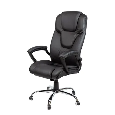 Fauteuil de bureau CHICAGO basculant centré, haut dossier, appui-tête, base métal chromé - Sièges de bureaux-3