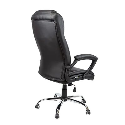 Fauteuil de bureau CHICAGO basculant centré, haut dossier, appui-tête, base métal chromé - Sièges de bureaux-5