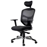 Siège de bureau ergonomique Stockholm synchrone 5 positions, noir, soutien lombaire, accoudoirs 3D - Sièges de bureaux