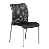 Chaise visiteur empilable Cancun – Assise nid d'abeille, dossier résille - Noir - Chaises d'intérieur