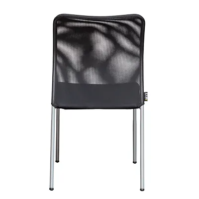 Chaise visiteur empilable Cancun – Assise nid d'abeille, dossier résille - Noir - Chaises d'intérieur-3