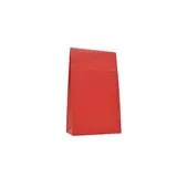 Pochette cadeau pelliculée rouge mat à rabat adhésif 10 x 4,5 x 16 cm – Paquet de 50