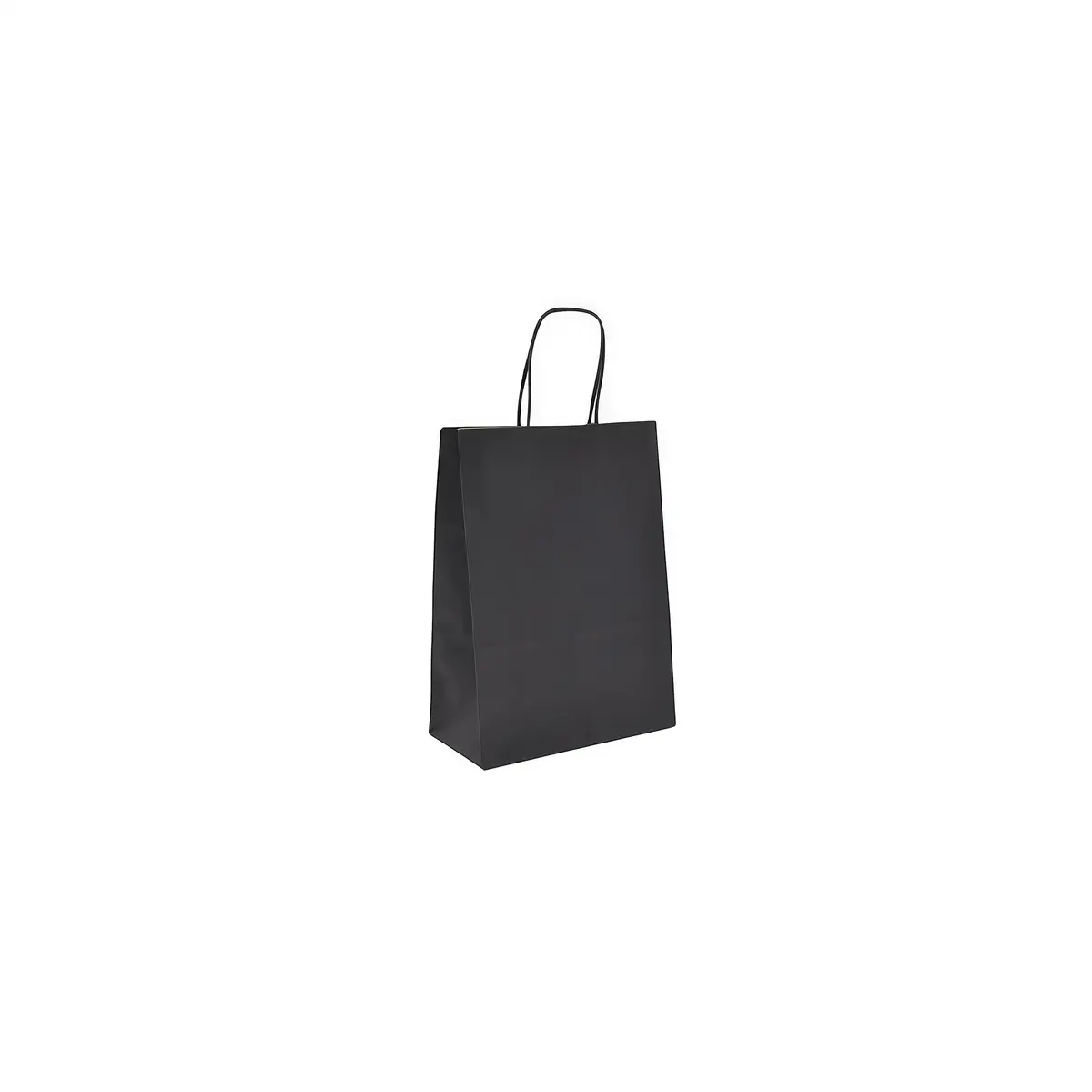 Sacs kraft noir poignées torsadées 12+6x15 cm – Paquet de 100 - Sacs kraft couleur poignées torsadées