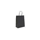 Sacs kraft noir poignées torsadées 12+6x15 cm – Paquet de 100 - Sacs kraft couleur poignées torsadées