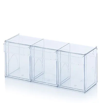 Bac 3 tiroirs basculants transparent 60 x 19,7 x 24 cm - Bac-tiroir basculant - Bloc 3 tiroirs basculants - Blocs tiroirs