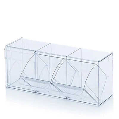 Bac 3 tiroirs basculants transparent 60 x 19,7 x 24 cm - Bac-tiroir basculant - Bloc 3 tiroirs basculants - Blocs tiroirs-2