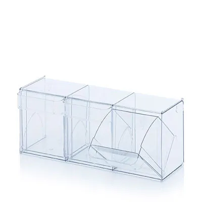 Bac 3 tiroirs basculants transparent 60 x 19,7 x 24 cm - Bac-tiroir basculant - Bloc 3 tiroirs basculants - Blocs tiroirs-3