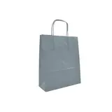 Sac kraft gris poignées torsadées 24x12x31cm – Paquet de 50 - Sacs kraft couleur poignées torsadées