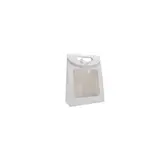 Pochette cadeau blanche à velcro avec fenêtre 12 x 6 x 16 cm - Lot de 20