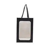 Sacs pelliculés noirs mats à fenêtre et poignées coton – 18 x 13 x 25 cm - Sacs pelliculés poignées cordelette