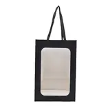 Sacs pelliculés noirs mats à fenêtre et poignées coton – 25 x 20 x 43 cm – Paquet de 20 - Sacs pelliculés poignées cordelette