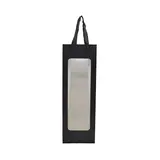 Sacs pelliculés noirs mats à fenêtre et poignées coton – 12 x 9 x 36 cm – Paquet de 20 - Sacs pelliculés poignées cordelette